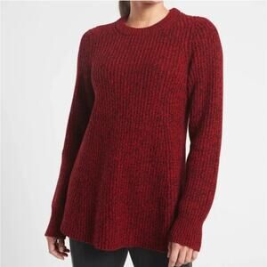 Athleta Wool Blend Sierra Crew Sweater Size Medium Burgundy